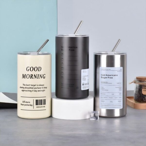 Imported 600ml American Style Coffee Cup Stainless Steel Tumbler for Girls and Boys