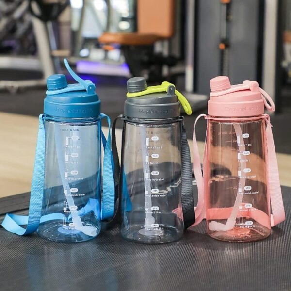 Cille 2200ml Tritan Water Bottle with Removable Straw & Motivational Time Marker BPA Free Dual Purpose