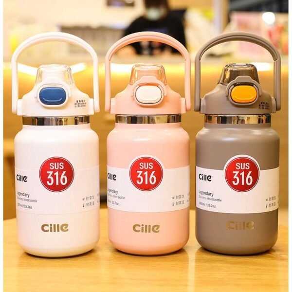 Cille 1600ml SUS 316 Stainless Steel Hot and Cold Water Bottle (Dual Mouth)